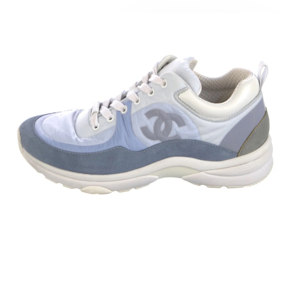 Chanel Nylon Low Top Sneakers (Blue)